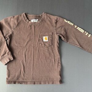 Carhartt Brown Long Sleeve Kids CottonTee